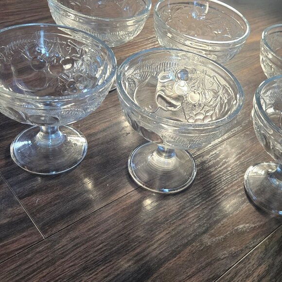 Vintage LUMINARC (France) Set of Six Fruit Pattern Embossed Dessert Cups - Picture 12 of 14